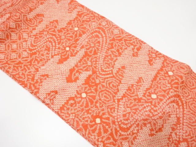 本総絞り　古典柄に花模様名古屋帯